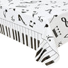 Lecferrarc 2 Pcs Music Notes Tablecloth Piano Music Plastic Table Cover 87 x 51 Inches Musical Theme Birthday Decorations for Birthday Party Supplies