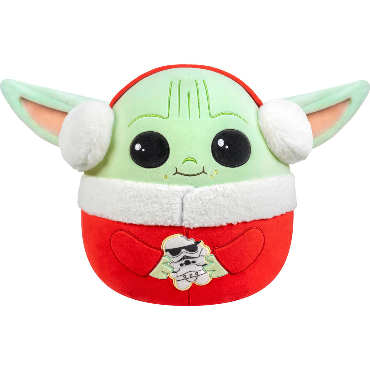 Squishmallows Original 12in Star Wars Holiday Grogu with Stormtropper Cookie Plush (Medium-Sized)