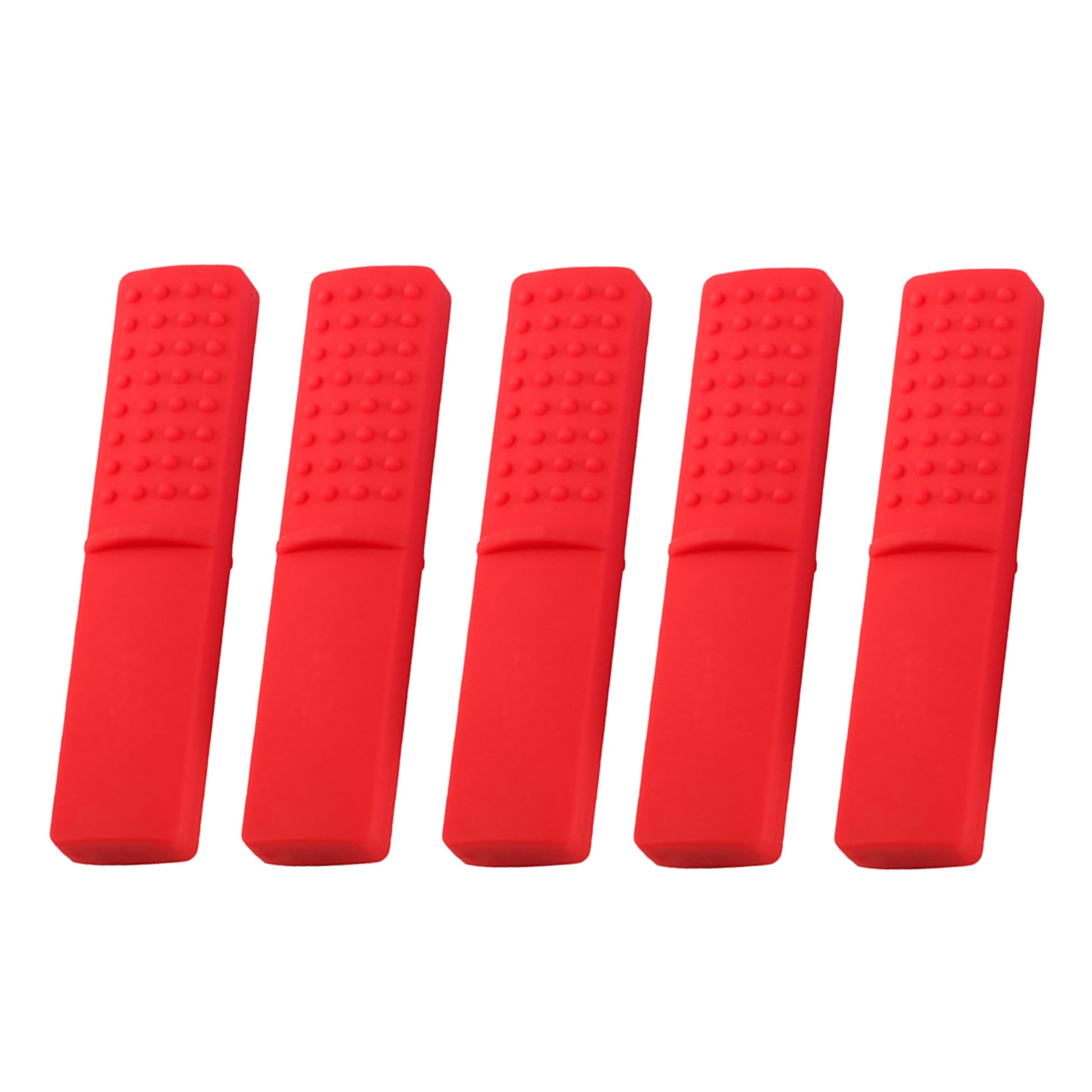 5 pcs Red Chewy Oral Tubes Tough Bar for People with ADHD, Autism, Biting Needs,Sensory Chew Toy,Oral Motor Chewy Teether Made from Food Grade