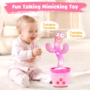 SANJOIN Dancing Talking Cactus Toy for Baby Toddlers, Baby Girl Toys with Adjustable Volume, Mimicking, Recording & Singing. Baby Toys for Girls