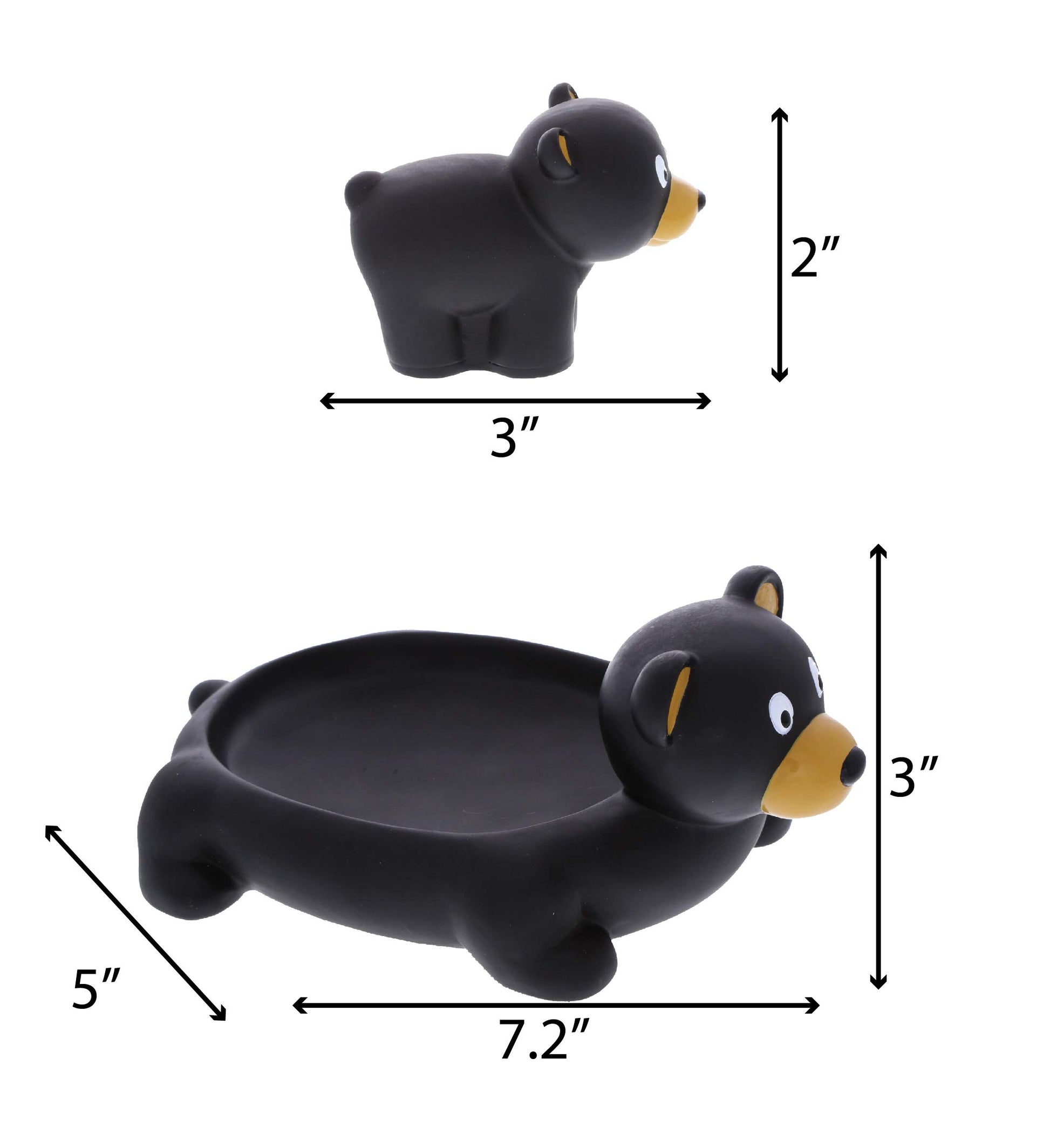 DolliBu Black Bear Animal Bath Toys - Family Animal Water Squirter for Kids, 4-Piece Kid and Baby Bathtub Toys, Fun Bath Time Children, Floating Bath