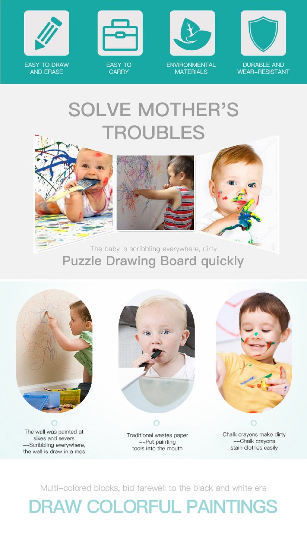 Wellchild Magnetic Drawing Board for Toddlers,Travel Size Toddlers Toys A Etch Toddler Sketch Colorful Erasable with One Carry Bag Magnet Pen