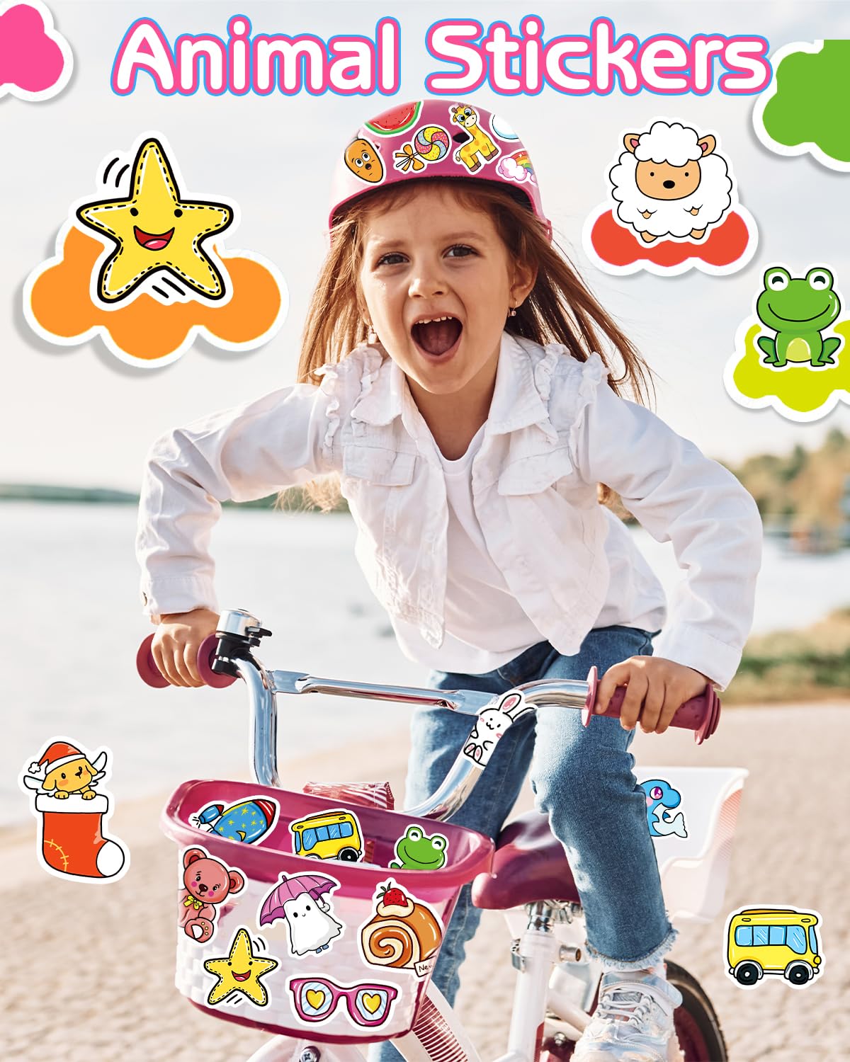 1200 Pcs Stickers for Kids, Cute Water Bottle Stickers for Teens, Kawaii Vinyl Phone Laptop Skateboard Animal Waterproof Sticker, Bulk Aesthetic