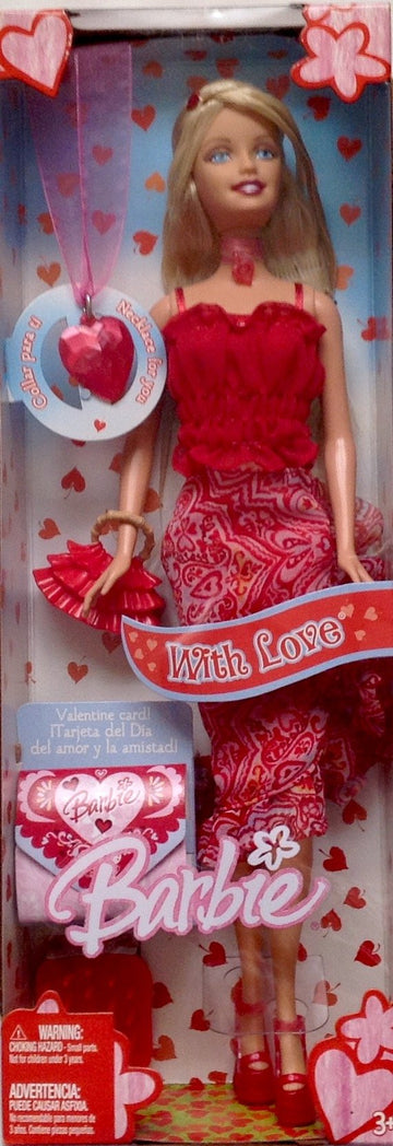Barbie Valentines Day Doll Red Hearts With Love