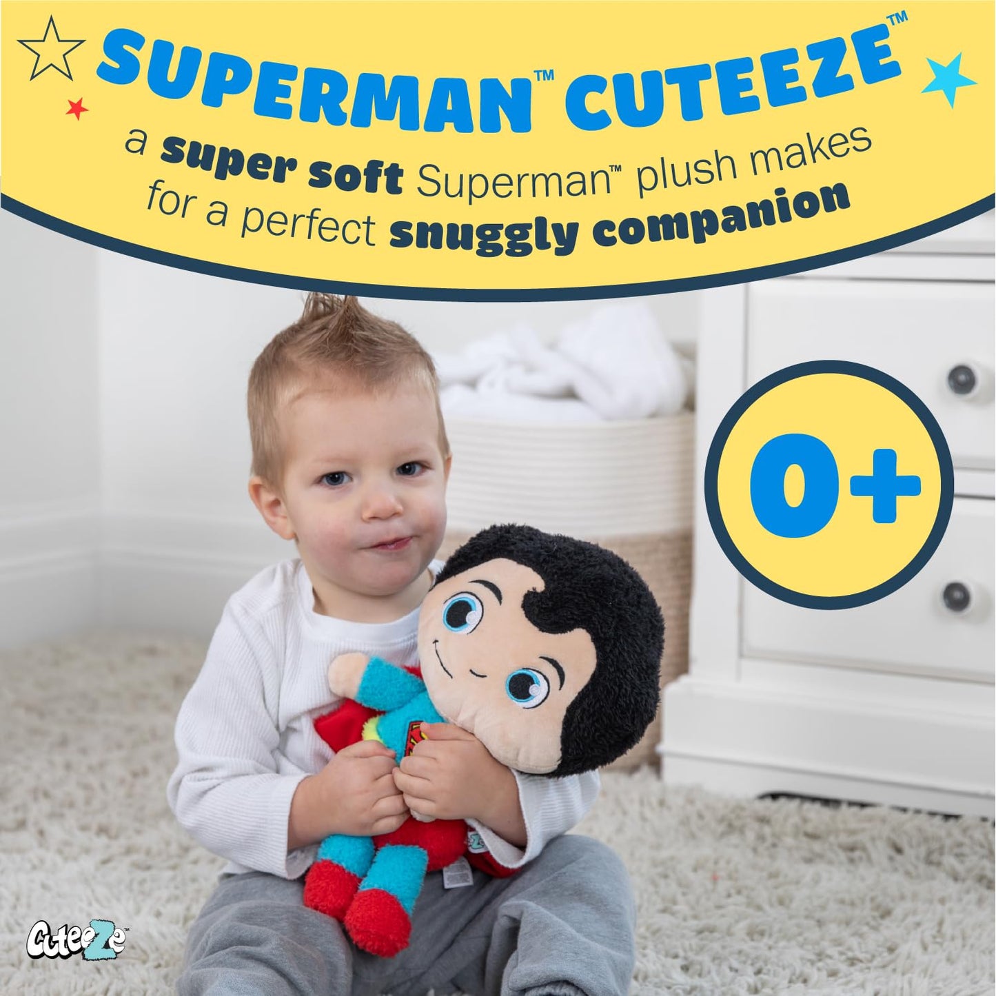 Kids Preferred WB DC Superman Extra Soft Plush Stuffed Superhero Toy for Baby and Toddler Boys and Girls - 12 Inch Plush