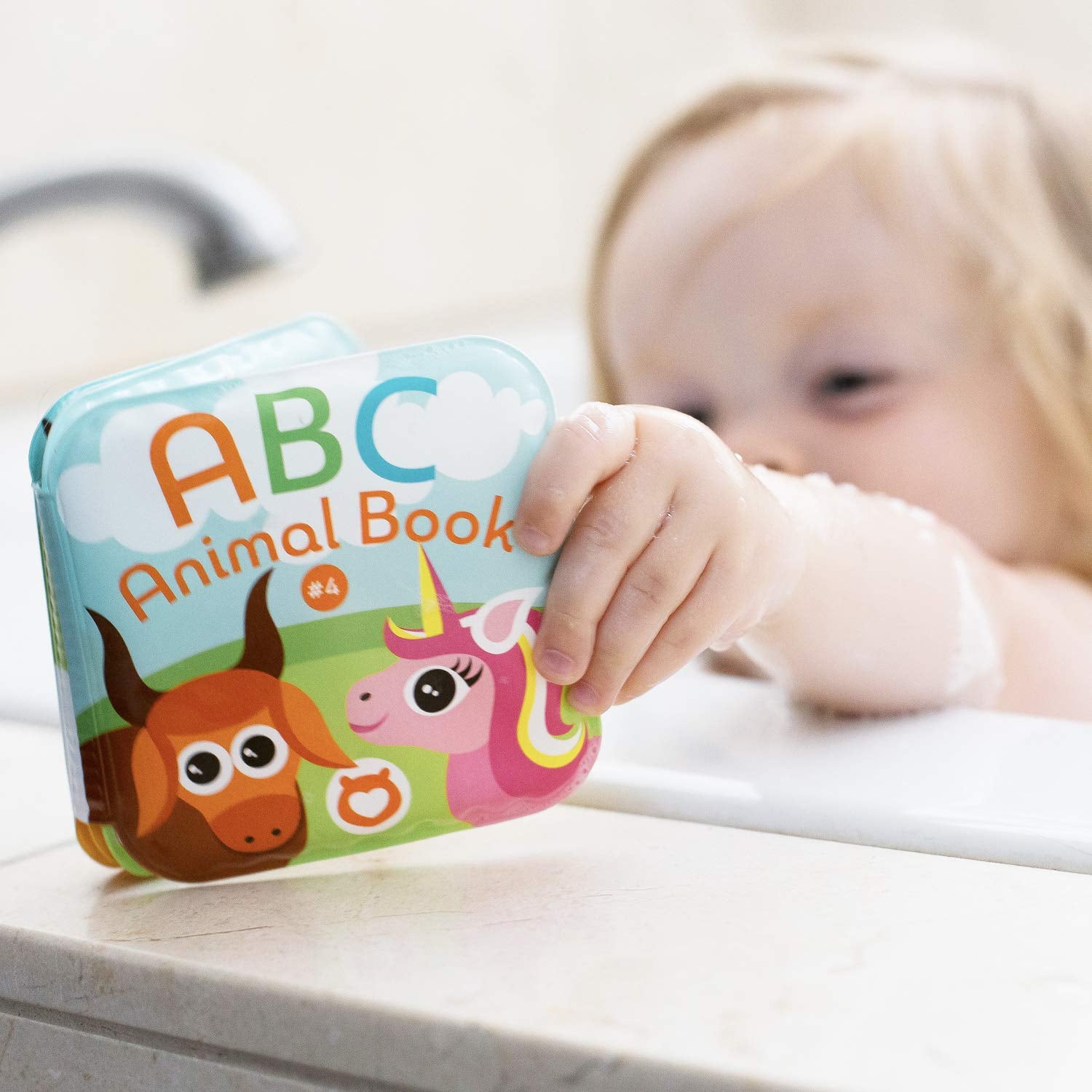 Floating Baby Bath Books. Kids Learning Bath Toys. Waterproof Bathtime Toys for Toddlers. Kids Educational Infant Bath Toys.(Set of 4: ABC Animal Bath