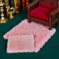Pink Square Carpet, Miniature Fluffy Rug, Lightweight Dollhouse Decor for 1/12 Scale