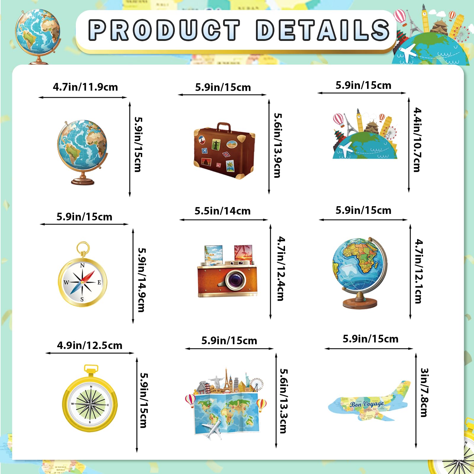 Travel Themed Party Decorations Adventure Time Birthday Decorations Included Happy Birthday Banner Around The World Party Decorations Travel