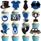 24pcs Baby Boy Cake Topper Baby Shower Cake Decorations Boss Party Decorations Boys Gender Reveal Party Decorations Birthday Party Supplies