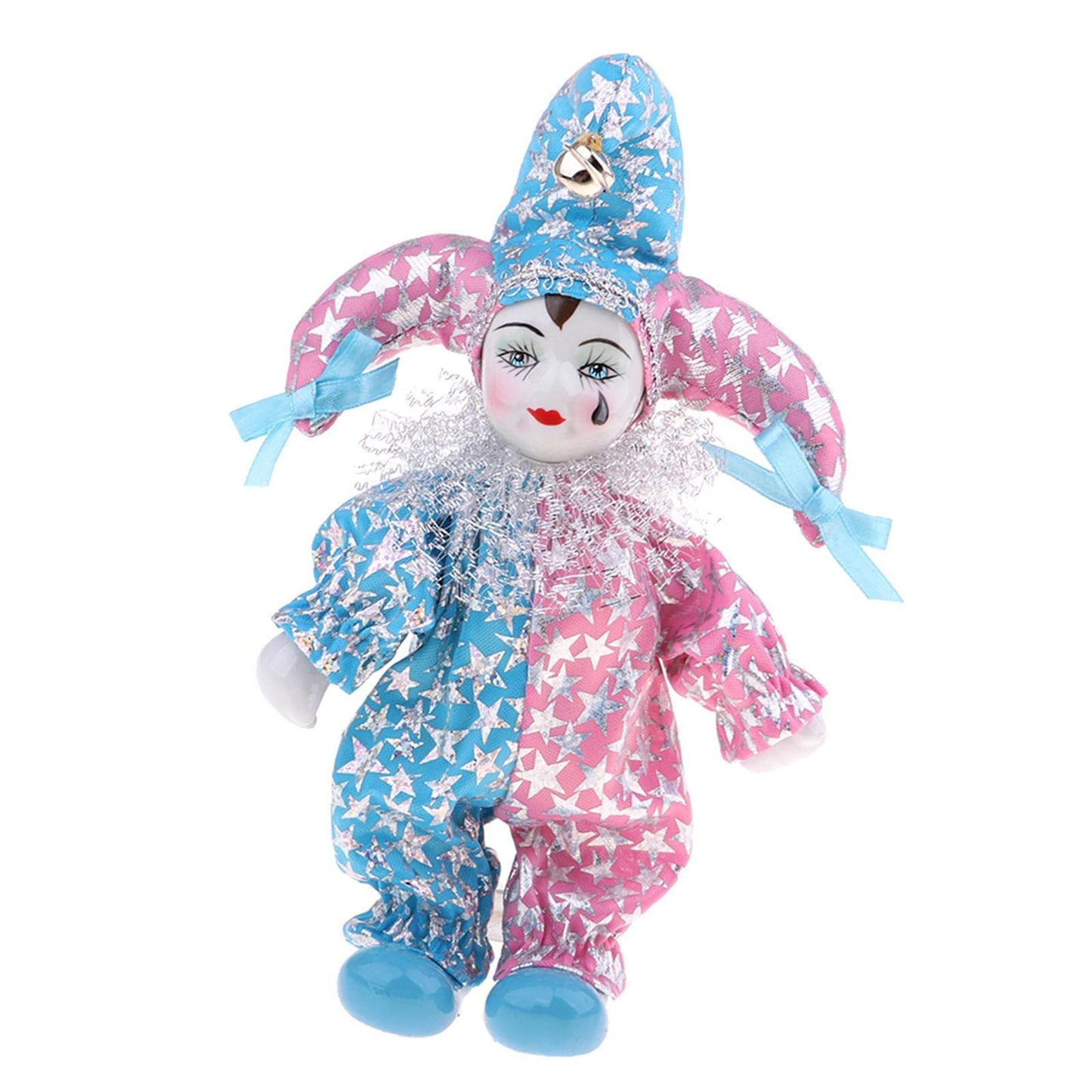 DYNWAVE Fashion Porcelain Dolls Collectible 8inch Height Harlequin Costume, Creative Valentin Gifts for Girlfriend