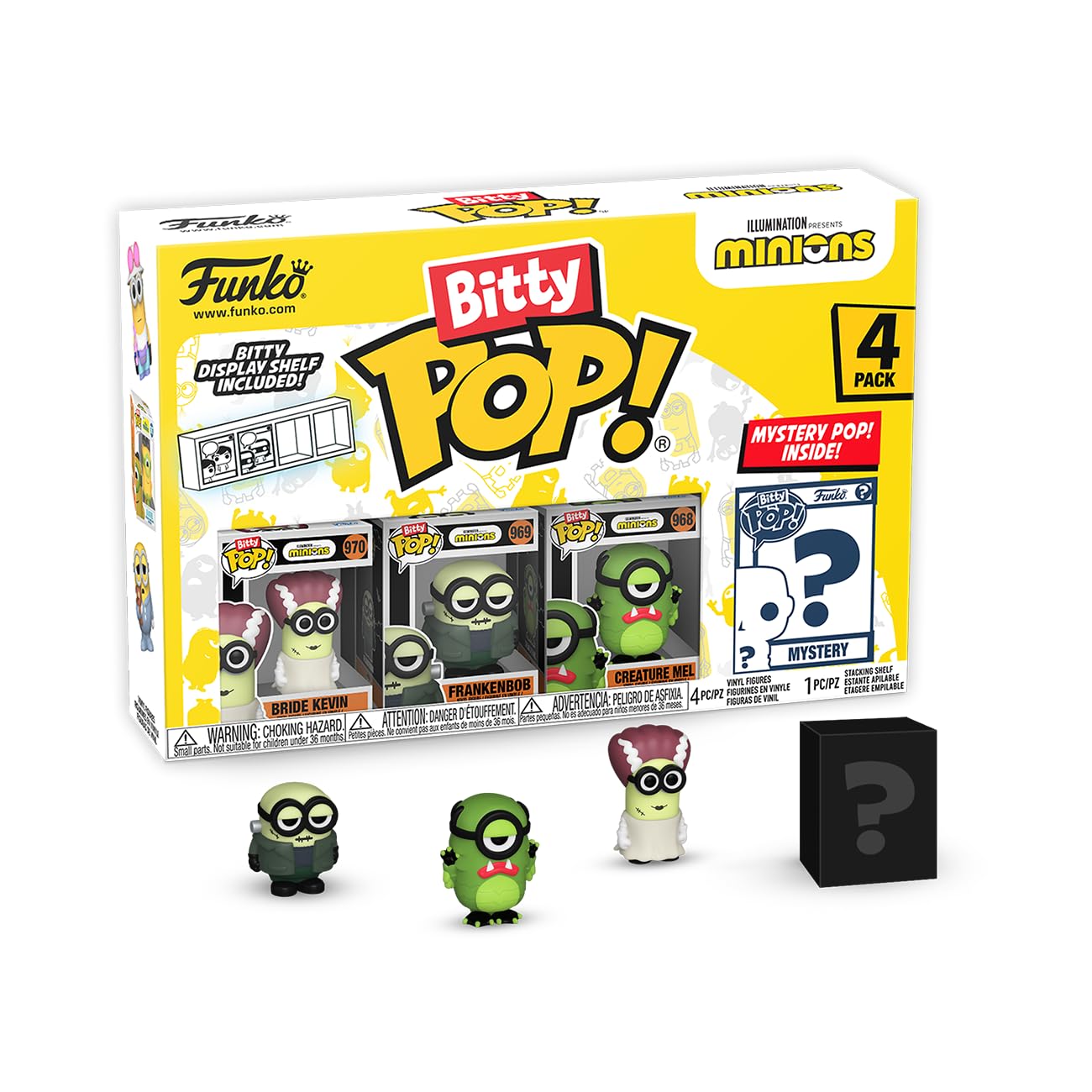 Funko Bitty POP! 4 Pack: Minions - Frankenbob, Bride Kevin + Mystery Minis