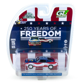 Greenlight 1965 Ford Mustang 1:64 Diecast - 250 Years of Freedom (1776-2026) Patriotic Eagle Design - 1 of 1,776 Sequentially Numbered Hobby Exclusive