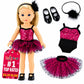 Emily Rose 14" Doll 4-PC Ballet/Tap/Jazz Recital Outfit with Tap Shoes | Sequin Leotard, Feather Headband & Tutu | Gift Boxed | Fits WellieWishers &