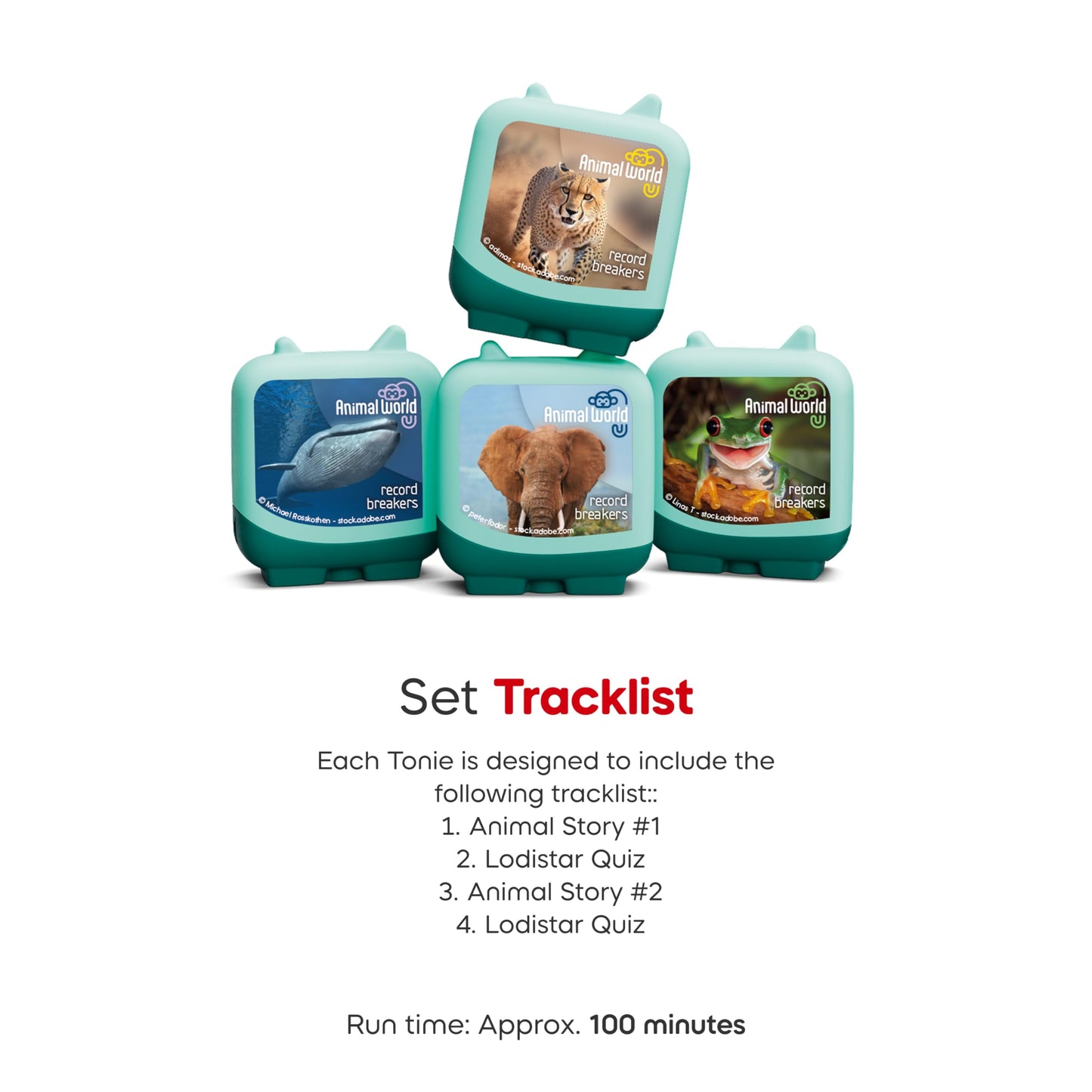 Tonies Animal World: Record Breakers Clever Set - 4 Pack