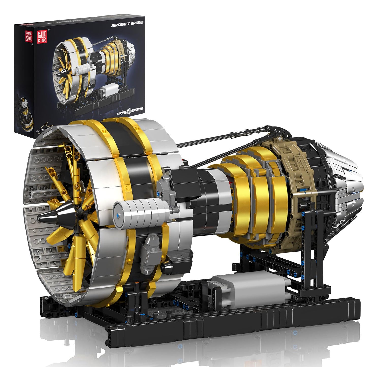 Mould King Aircraft Engine Building Set with Motor, 2256 Pcs Model Kit
