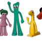NJ Croce Gumby & Friends Bendable Action Figure Boxed Set Gumby, Pokey, Minga, Goo & Prickle Flexible and Poseable Classic Full Size Toy Set