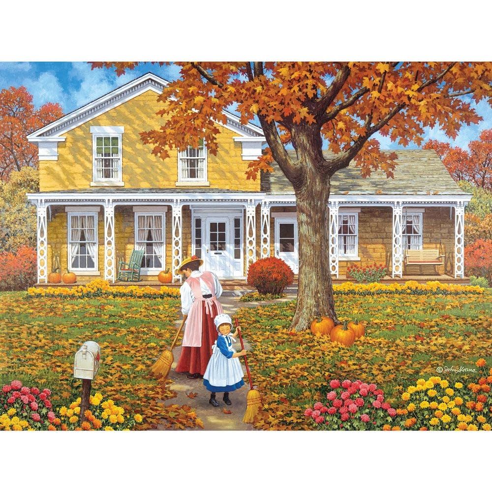 Bits and Pieces - 300 Piece Jigsaw Puzzle for Adults - 18" x 24" - Helping Hands - 300 pc Large Piece Autumn Countryside Fall Jigsaw by John Sloane