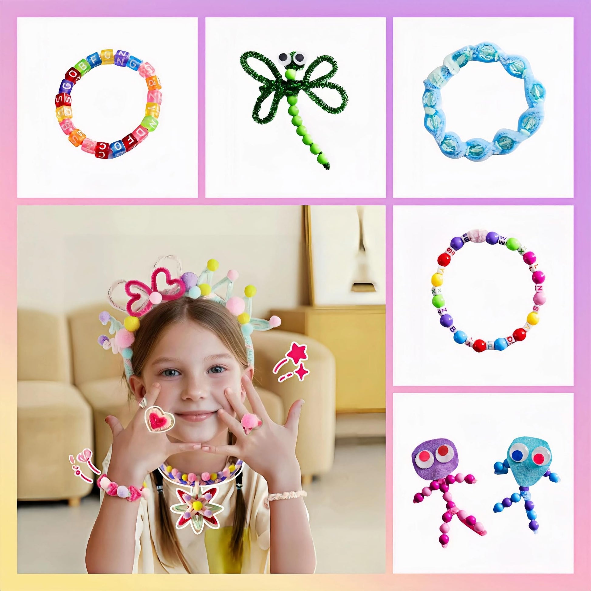ROBOTIME Ultimate Craft Gift for Girls Ages 8-12 | All-in-One Creative Arts & Crafts Kit with 1600+ Pieces | DIY Maker Warehouse for Beginner Kids