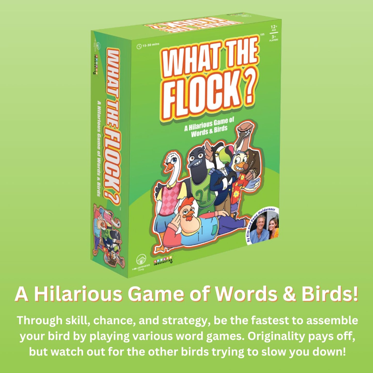 Skyler Imagination - What The Flock | A Hilarious Game of Words & Birds - Perfect for Word Enthusiasts and Bird Lovers Alike - Hours of Laughter