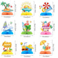 Tarklanda 9 Pcs Hawaii Beach Honeycomb Centerpieces, Summer Pool Party Table Toppers 3D Double Side Paper for Hawaii Luau Pool Birthday Photo Props