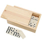 WE Games Double 6 Ivory Color Dominoes with Black Dots in Wooden Case, Game Night, Birthday Gifts, Dominoes Set for Adults