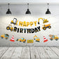 3 Packs Construction Happy Birthday Banner and Vehicle Truck Garland, Construction Party Supplies Decoration Set for Birthday Party, Baby Show