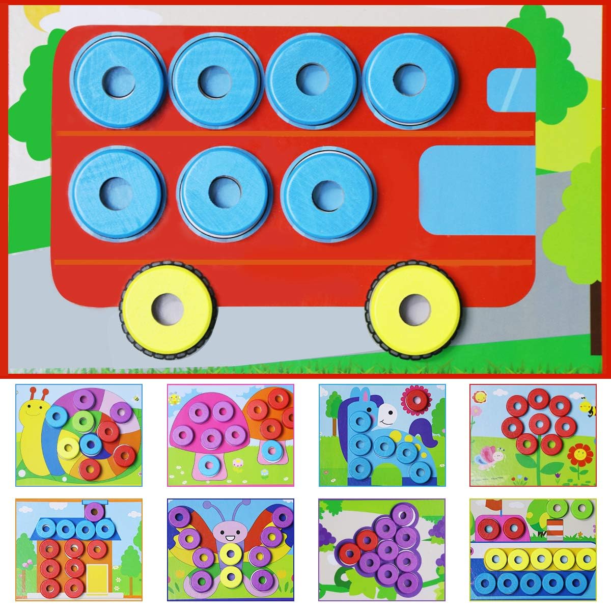 Lydaz Toddler Montessori Math Toys, Wooden Math Manipulatives with Counting Number Blocks, Preschool Kindergarten Learning Activities, Educational