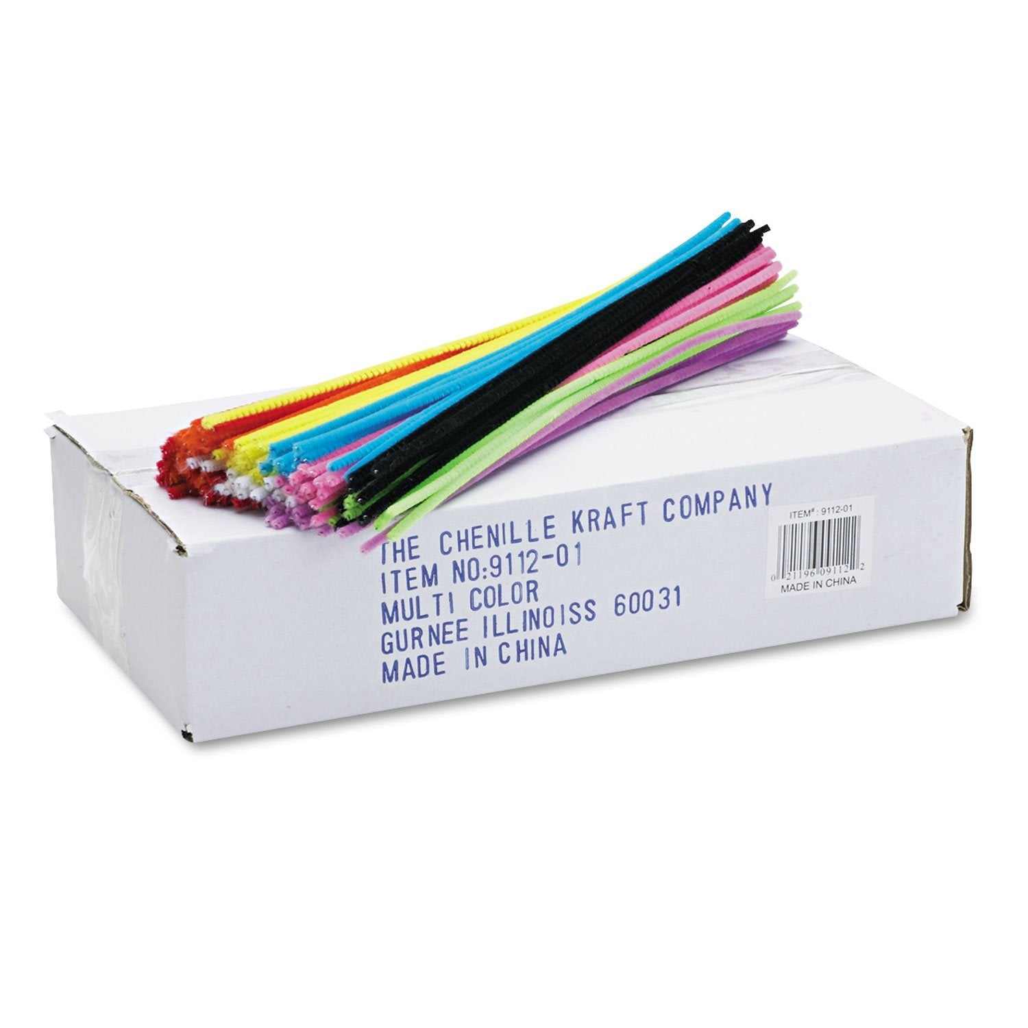 Chenille Kraft 911201 Regular Stems, 12-Inch x 4mm, Metal Wire, Polyester, Assorted, 1000/Box
