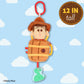 Disney Toy Story Woody in a Barrel Activity Toy with Pull Down Mechanism, Teether, Rattle, Crinkle Snake, and On the Go Clip for Babies