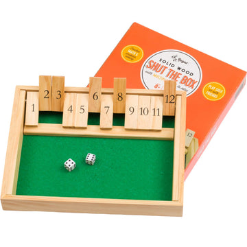 Regal Games Shut The Box - Fun Table Math Game with Wooden Board for Adults & Kids - 12 Spots Dice Game with 2+ Player Games - Ideal for Game Night