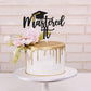 Black Glitter Mastered It Cake Topper,College Grad,Congratulations MBA Graduation Party Decorations Supplies 1