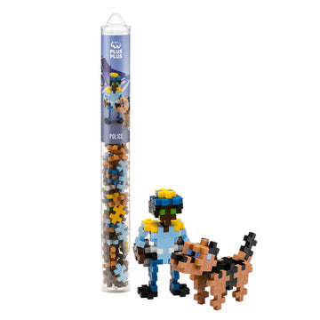 PLUS PLUS Police Officer - 3D Figure Building Block Set Tube, Mini Interlocking Puzzle Pieces - Fun Stem Toys for Kids