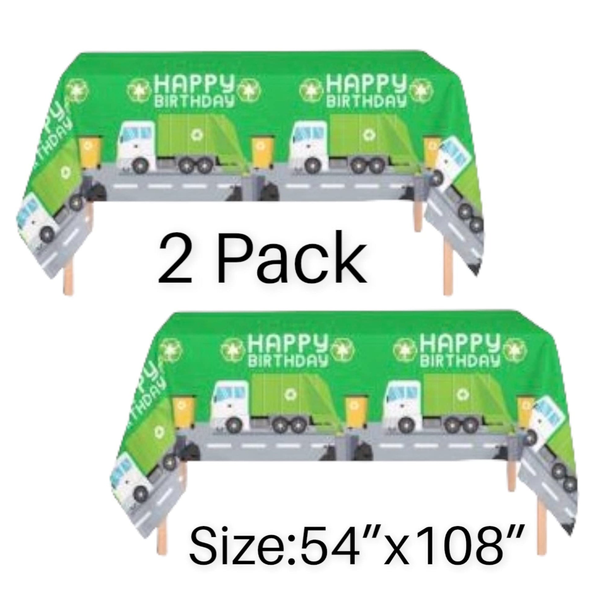 Oojami Garbage Truck Party Supplies - Serves 24, Complete Birthday Tableware Set with Plates, Cups, Napkins & Table Covers for Kids Garbage Truck