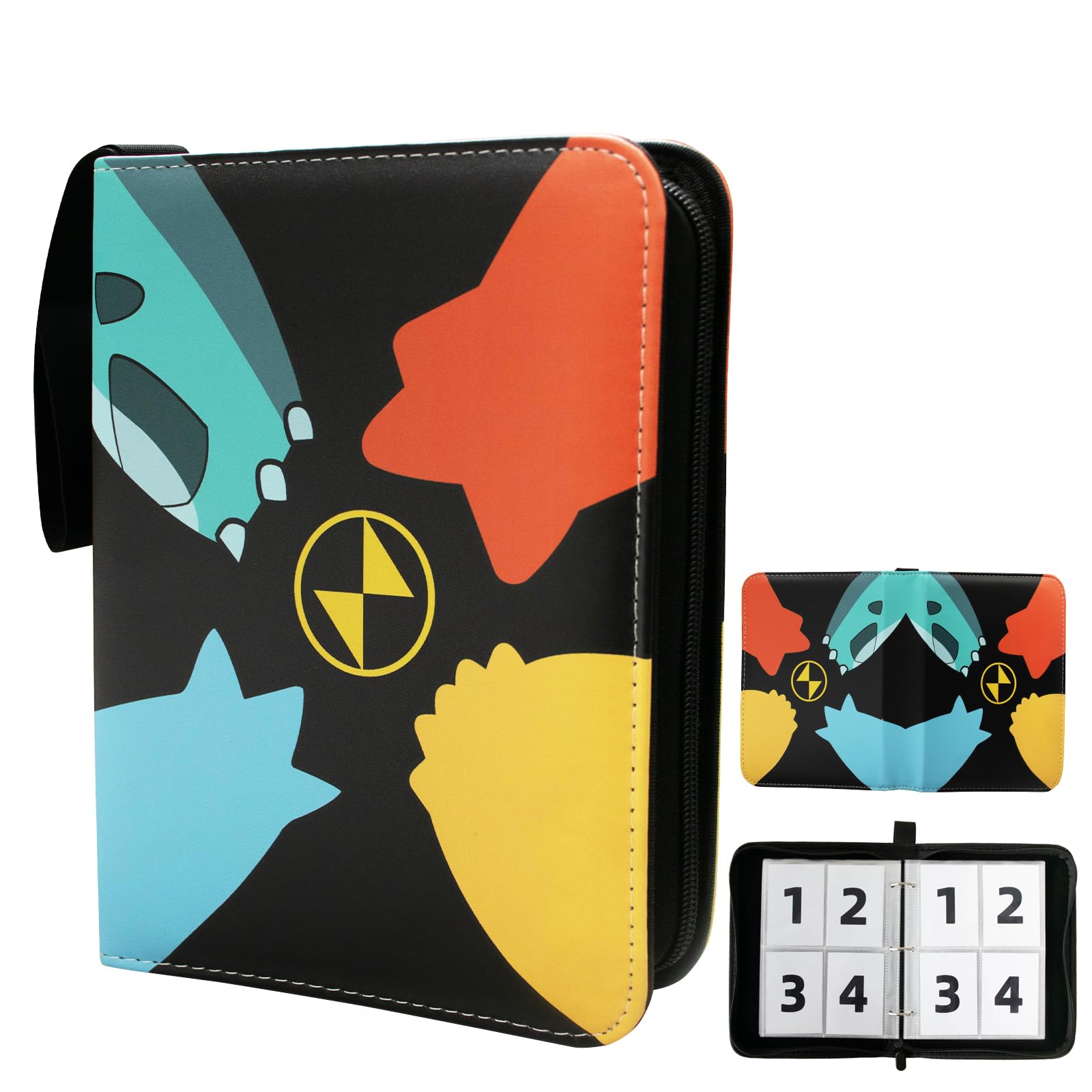 Card Binder 4 Pocket with 50 Removable Sleeves-Can Hold 400 Cards