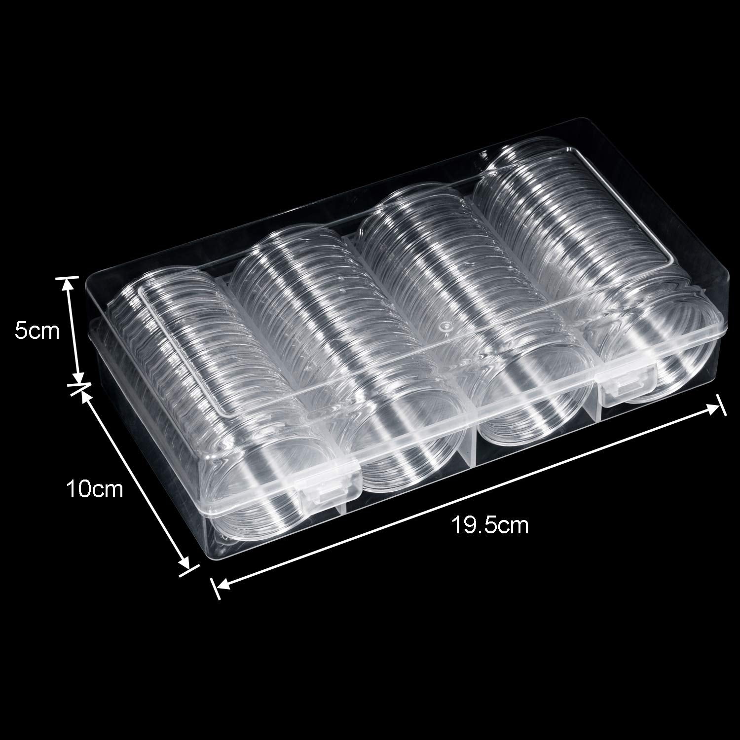 41mm Coin Capsules, with Foam Gasket and Plastic Storage Box, for Coin Collection