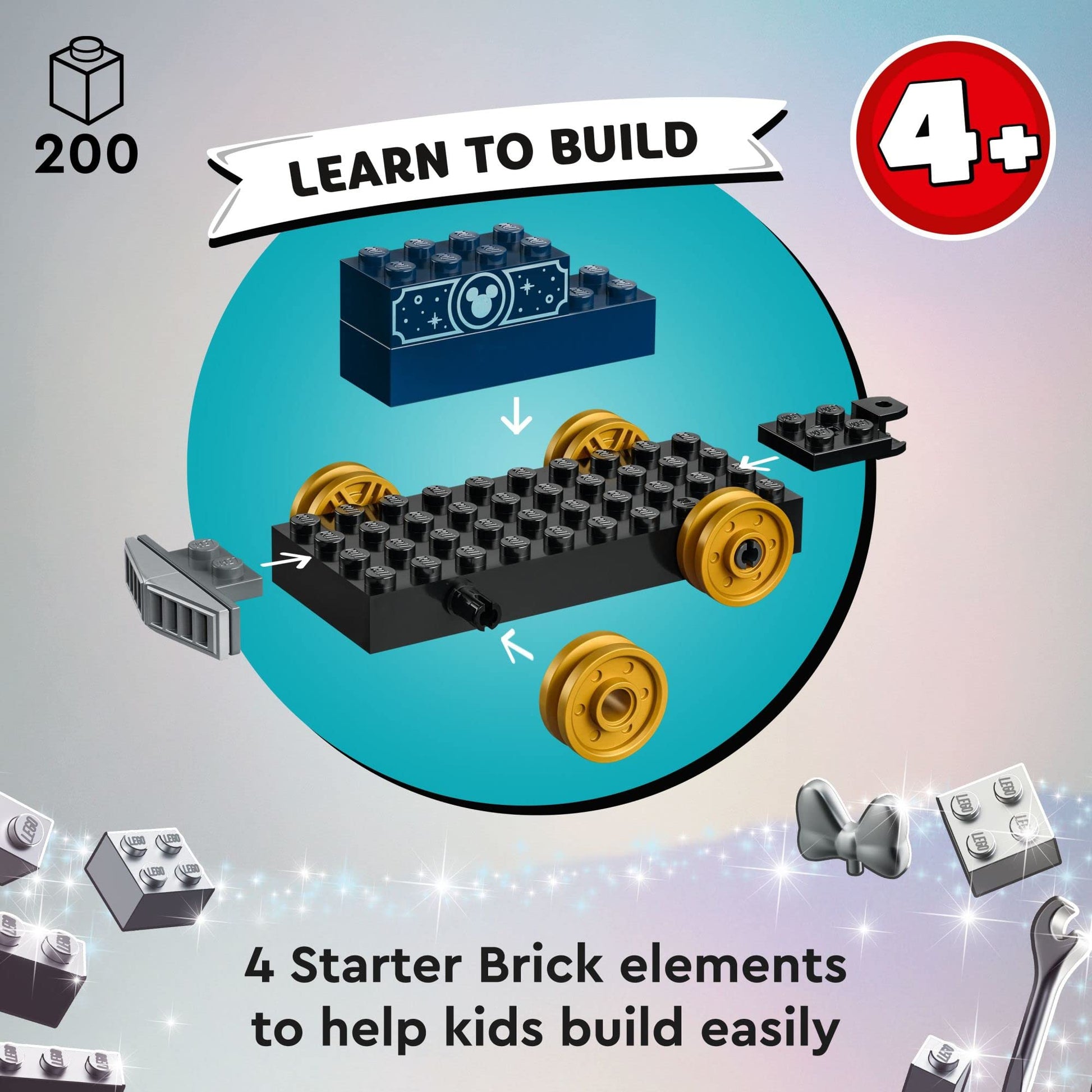 LEGO Disney 100 Celebration Train Building Toy 43212 Imaginative Play, Fun Birthday Gift for Preschool Kids Ages 4+, 6 Disney Minifigures: Moana,
