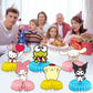 6Pcs Kitty Theme Party Table Centerpieces, Kawaii Honeycomb Decorations, Double-Sided Cat Table Toppers for Girls Birthday Party, Photo Booth Props