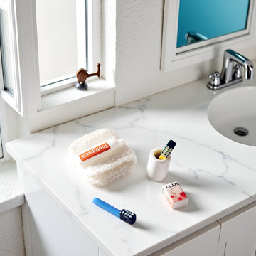 6Pcs/Set Dollhouse Miniature, Washing Supplies Miniature Creative Simulation, Plastic Dollhouse Toothpaste Toothbrush Model for Entertainment
