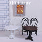 1:12 Miniature Dining Table and Chairs Set, Set of 3 Dollhouse Furniture, Decoration in Miniature (Black)