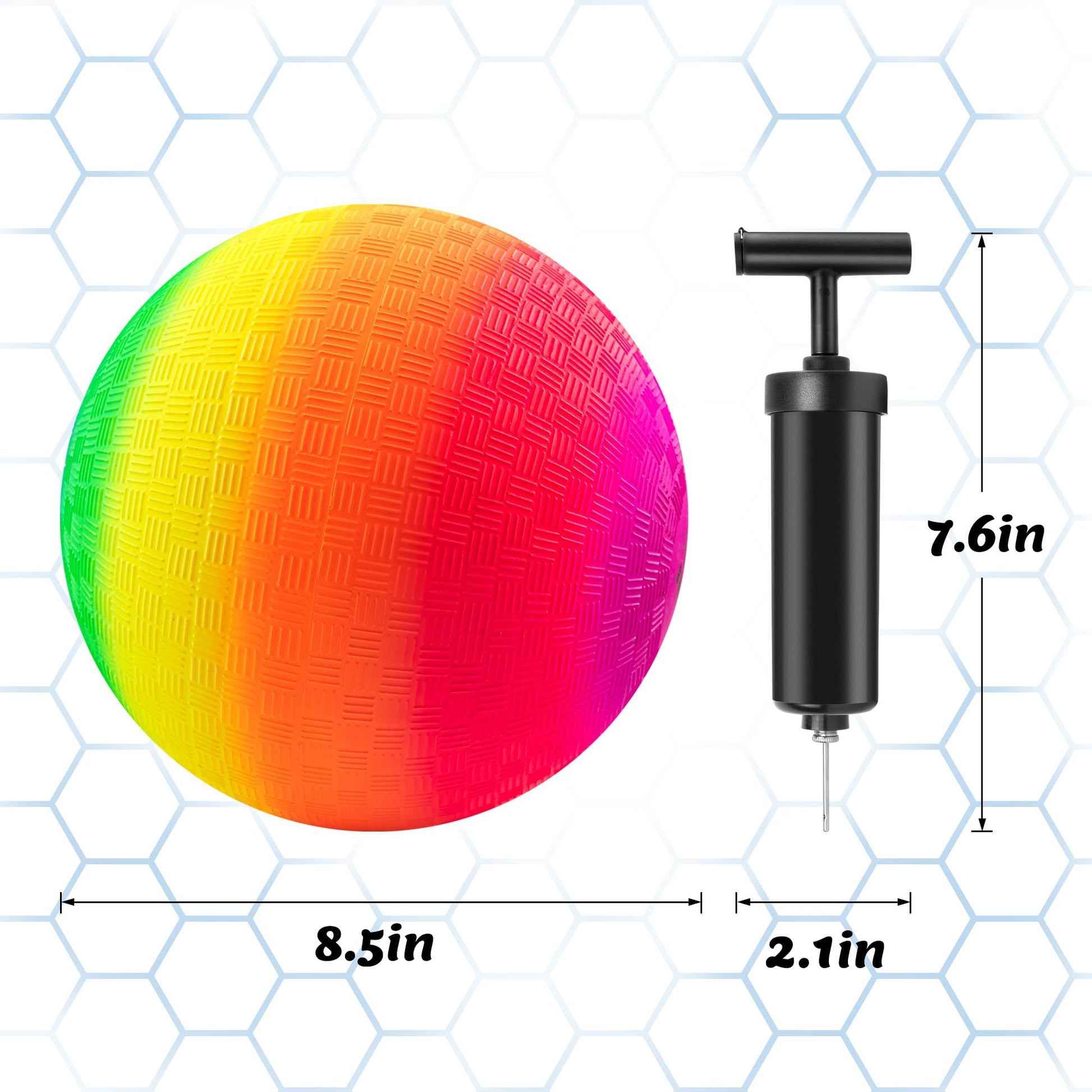 Micsoa 4 Pack 8.5 Inch Rainbow Playground Balls Set