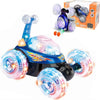 Haktoys Rechargeable RC Tornado Stunt Car - 360° Flip Remote Control Turbo Twister Vehicle with Lights & Music | Double-Sided Spinning Car Toy