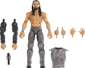 Mattel WWE Elite Collection Action Figure & Accessories, Premium Live Event Seth Rollins Set, Survivor Series with Sam Roberts Build-A-Figure Parts