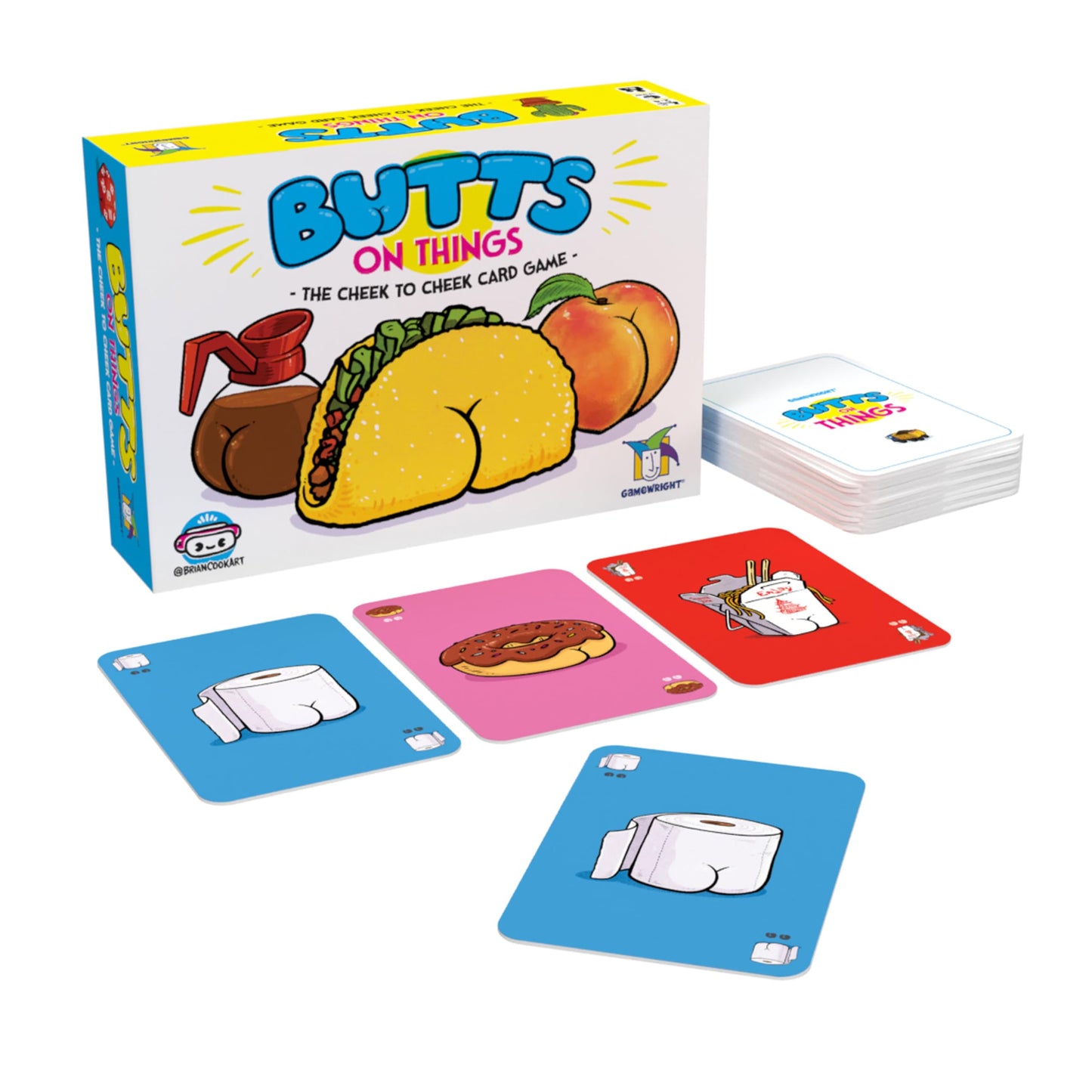Gamewright Butts On Things Card Game, Fast Funny Family Card Game, 10 Minute Playtime, 2-4 Players, Ages 8+, Silly Butt Art Matching Game for Kids