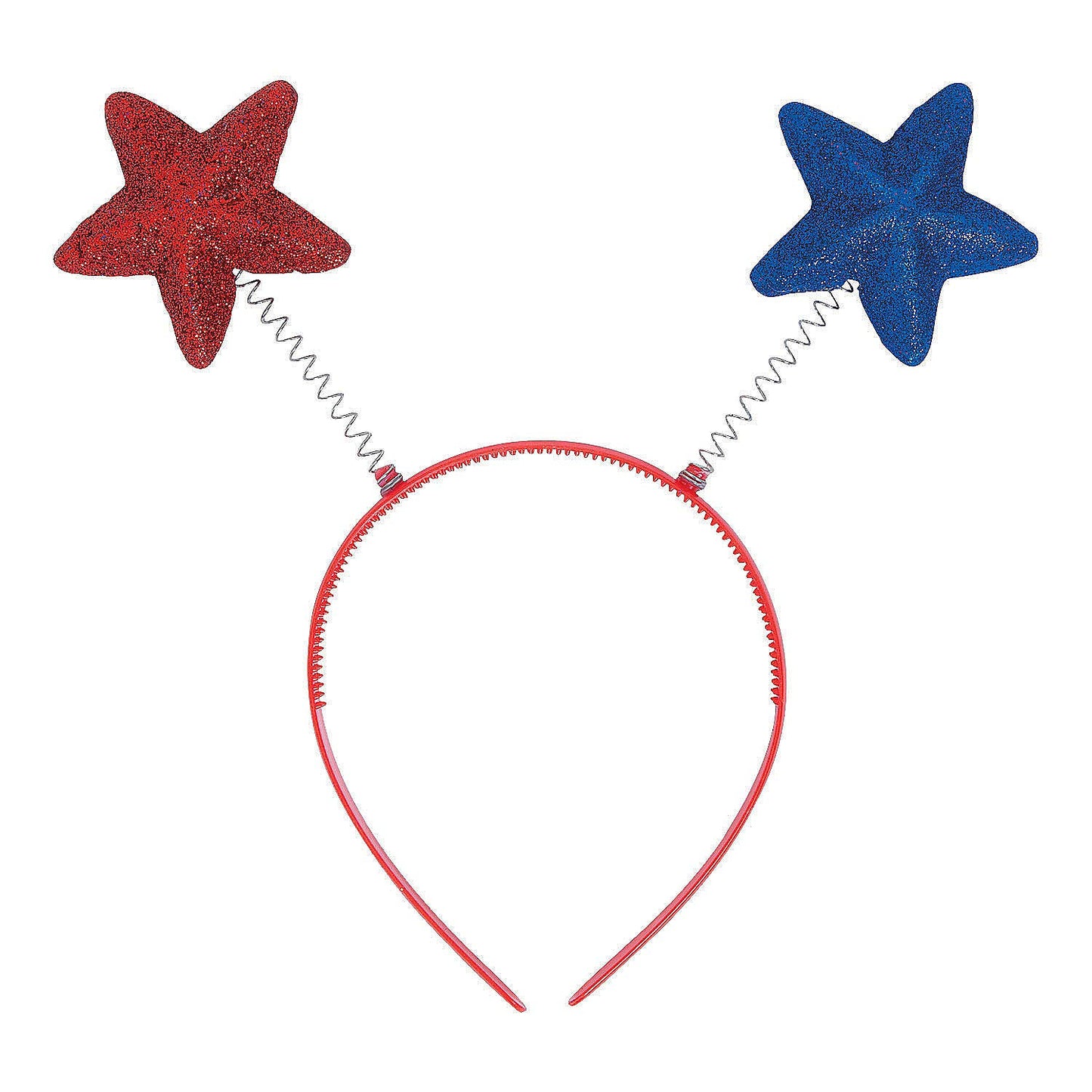 Fun Express - Red/Blue Star Head Boppers 1 pc for Fourth of July - Apparel Accessories - Hats - Head Boppers - Fourth of July - 1 Piece