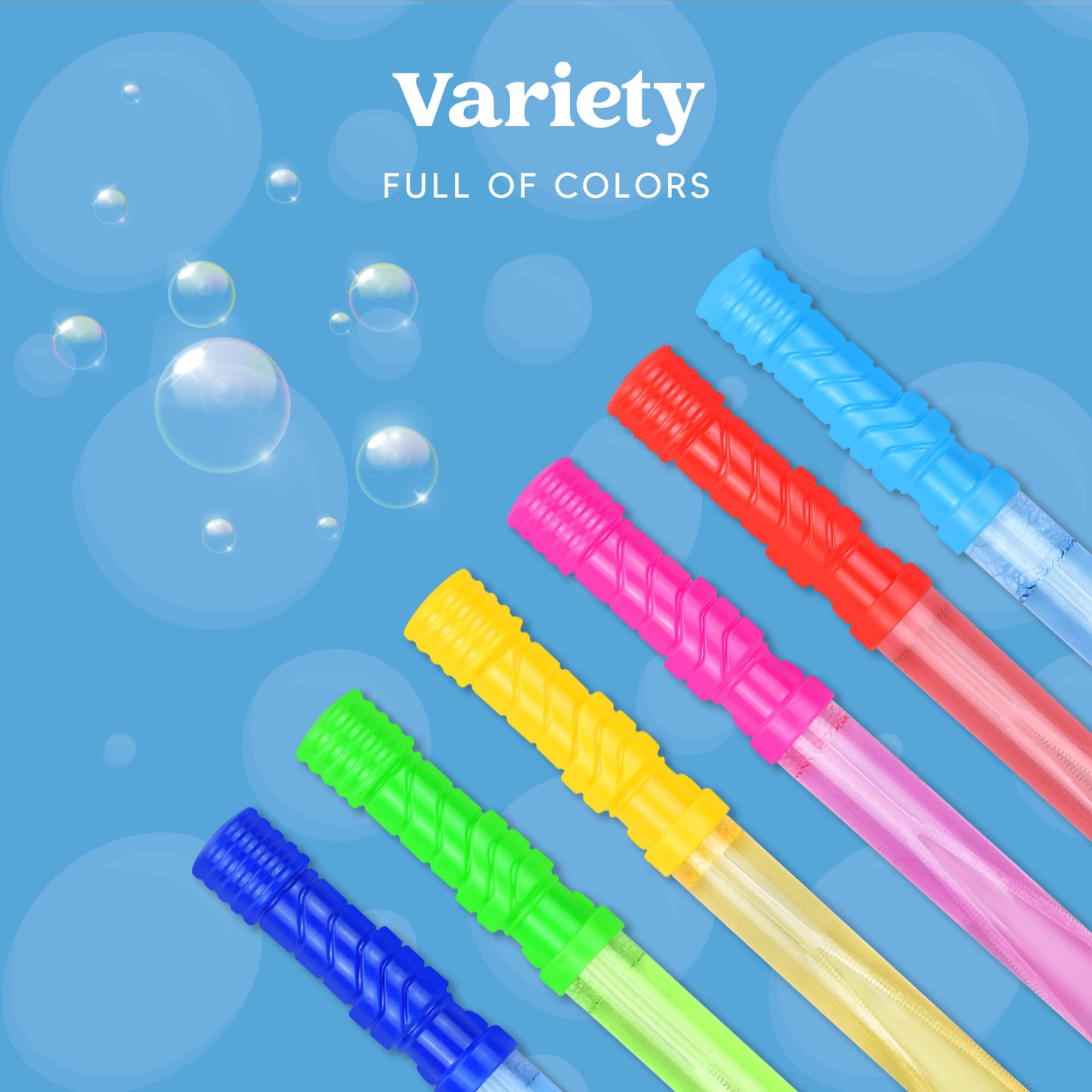 JOYIN 14.6’’ Big Bubble Wands for Kids, 6 PCS Bubble Wand with Refill Solution for Summer Toy Party Favor, Outdoors Toy Activity, Easter Basket