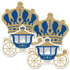 Big Dot of Happiness Royal Prince Charming - Crown & Carriage Decorations DIY Baby Shower or Birthday Party Essentials - Set of 20