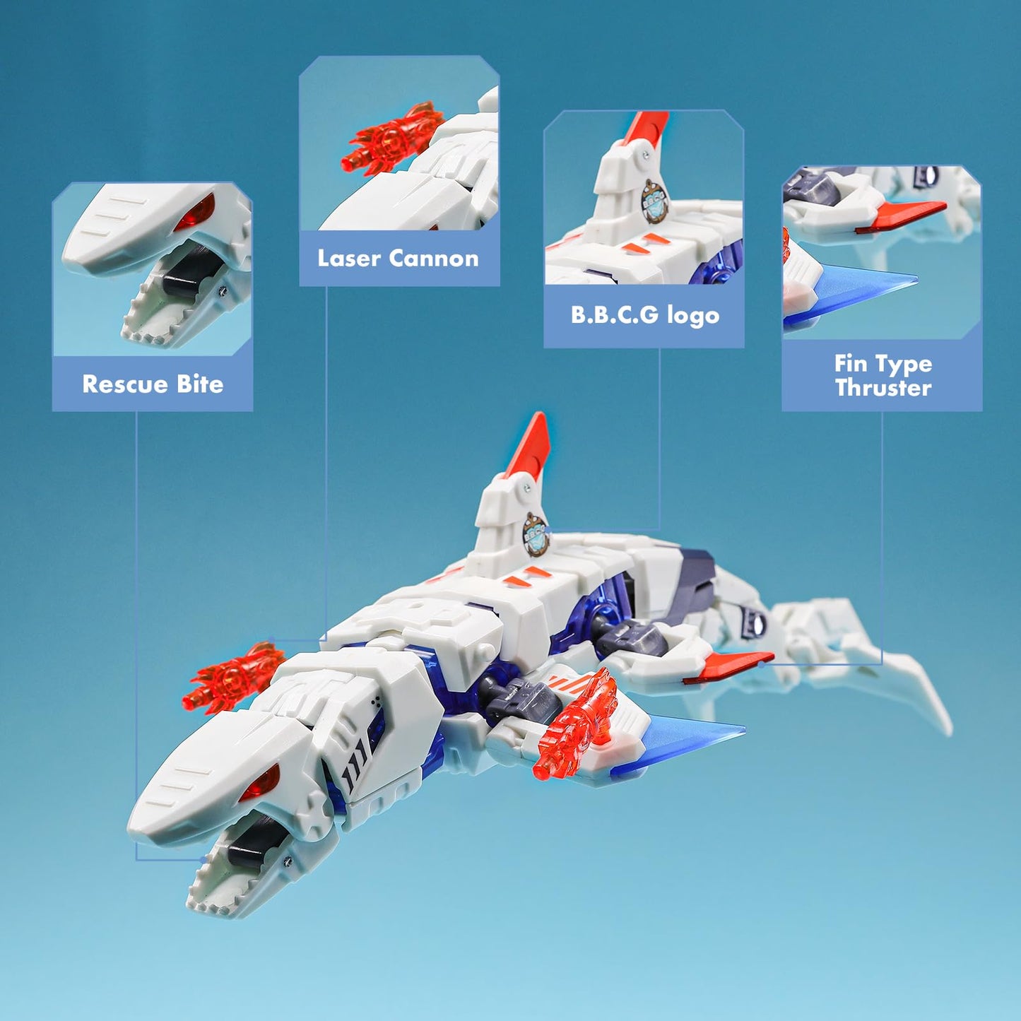 52TOYS BEASTBOX BB-17GW Great White Deformation Toys Action Figure, Converting Toys in Mecha and Cube, Perfect Birthday Party Gift for Teens