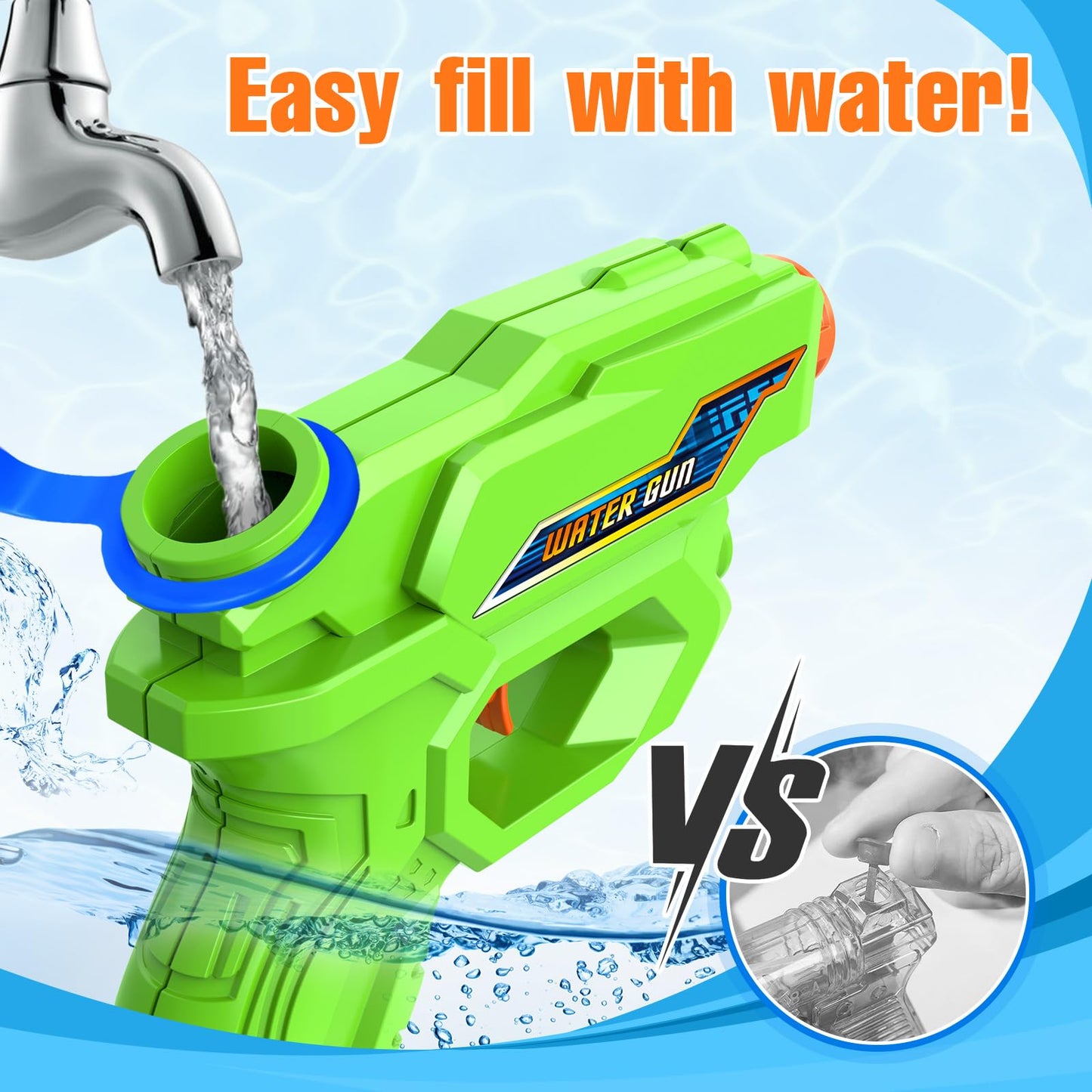 Water Guns for Kids, 4 Pack Mini Squirt Guns Long Range Water Gun Pistol