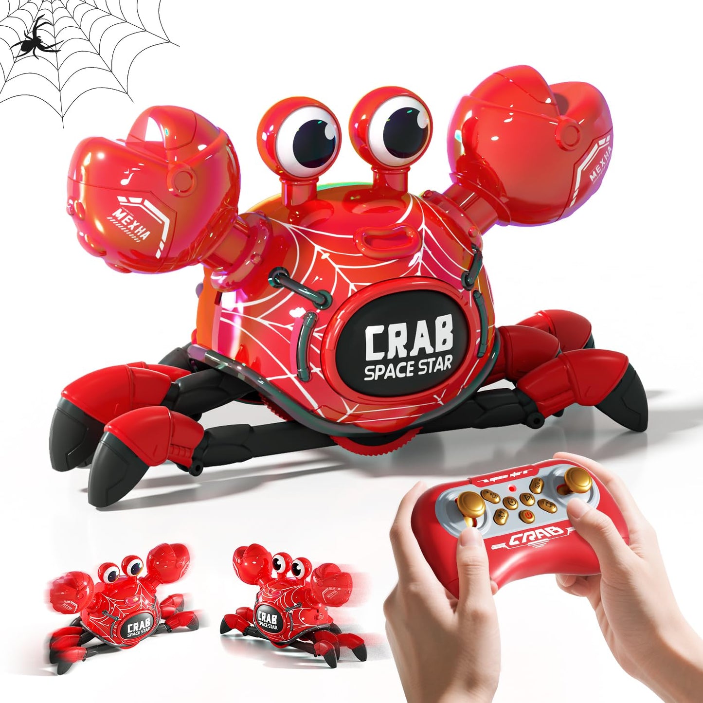 Remote Control Robot Crab Toy, Rechargeable With LED Lights And Music, Fast Crawling 360-Degree Stunt Rotation, 2.4GHz RC Robot Toys, 3 4 5 6 7 8 9 10