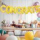16 Inch Gold 'CONGRATS' Balloon Banner - Congratulations Foil Mylar Letter Balloons Decorations for Graduation, Proms, Engagements, Weddings Party